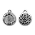 M�daillon pour cabochon 12 mm argent� vieilli x1