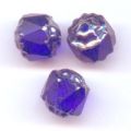 Antique Fire Polished faceted beads  6mm Cobalt Old Silver x20