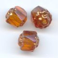 Antique Fire Polished faceted beads  6mm Dark Topaz Bronze x20