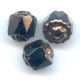 Antique Fire Polished faceted beads  6mm Jet Bronze x20