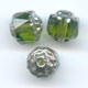 Antique Fire Polished faceted beads  6mm Olivine Old Silver x20