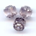 Antique Fire Polished faceted beads  6mm Violine Old Silver x20
