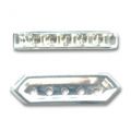 Barette strass 27x8 mm argent�e Crystal 5 trous x1
