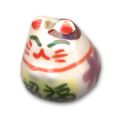 Decorated ceramics cat 16x15mm White/Multicolours