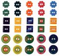 Assortiment de 30 boutons �poxy Brasil