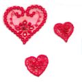 Broderie Thermocollante Coeur rouge x3