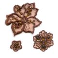 Broderie Thermocollante Fleurs Marron x3