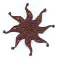 Broderie Thermocollante soleil 82 mm Brun