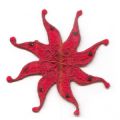 Broderie Thermocollante soleil 82 mm Rouge