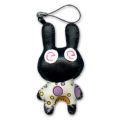 Mascotte de portable Lapin Noir 10 cm