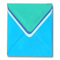 Enveloppes assorties 14x14 cm Bleu
