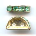 Rondelle Demi-Lune 14x8 mm dor�e Peridot x1