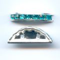 Rondelle Demi-Lune 20x9 mm argent�e Aquamarine x1