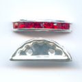 Rondelle Demi-Lune 20x9 mm argent�e Light Siam x1