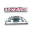 Rondelle Demi-Lune 20x9 mm argent�e Light Rose x1