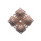 Estampe carr�e 2,2x2,2 cm cuivr� vieilli x1