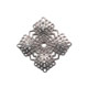 Estampe carr�e 2,2x2,2 cm argent� vieilli x1