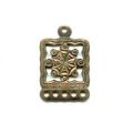 Estampe Boucle d'oreille 1,4x2,1 cm bronze x1