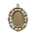 M�daillon pour cabochon 18x13 mm bronze x1