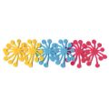 Assortiment design en feutrine Aqua/Jaune/Fuschia x6