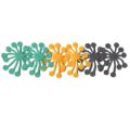 Assortiment design en feutrine Jaune/Gris/Green Turq x6