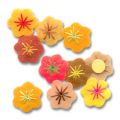 Cama�eu de fleurs autocollantes 20 mm Orange x10