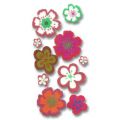 Cama�eu de fleurs autocollantes Orange/Rouge x10