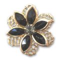 Flor dorada 27 mm Jet/Black Diamond x1