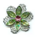Flor 27 mm Peridot/Light Rose x1