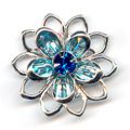 Flor 20 mm Aquamarine/Capri Blue x1