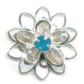 Flor 20 mm Crystal/Caribbean Blue Opal x1