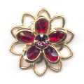 Flor dorado 20 mm Siam/Amethyst x1