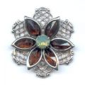 Flor 27 mm Smoked Topaz/Pacific Opal x1