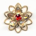 Flor dorado 20 mm Crystal/Hyacinth x1