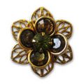 Flor Antique Gold 20 mm Light Colorado Topaz/Olivine x1