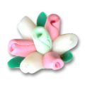 Bouquet Fimo 21 mm rose/blanc