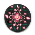 Pendentif Fimo 27 mm noir