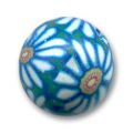 Rondes Fimo 12 mm bleu/vert x8