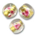 Ronde feuille d'or 12 mm Rose x1