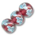 Rondes aplaties 14 mm Ruby x4