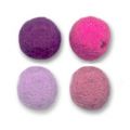 Assortiment de perles en laine feutr�e 10 mm mauve x25