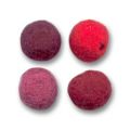 Assortiment de perles en laine feutr�e 10 mm rouge x25