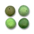 Assortiment de perles en laine feutr�e 10 mm vert x25