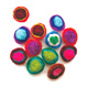 Assortiment de cabochons en laine feutr�e 25 mm x12