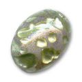 Cabochon artisanal 18x13 mm Argent� vieilli/Olivine