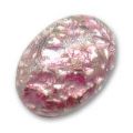Cabochon artisanal 18x13 mm Argent� vieilli/Rose