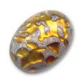 Cabochon artisanal 18x13 mm Argent� vieilli/Topaz