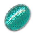 Cabochon artisanal 18x13 mm feuille d'argent Blue Zircon