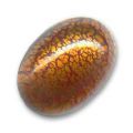 Cabochon artisanal 18x13 mm feuille d'argent Topaz