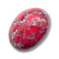 Cabochon artisanal 18x13 mm Matrix Coquelicot